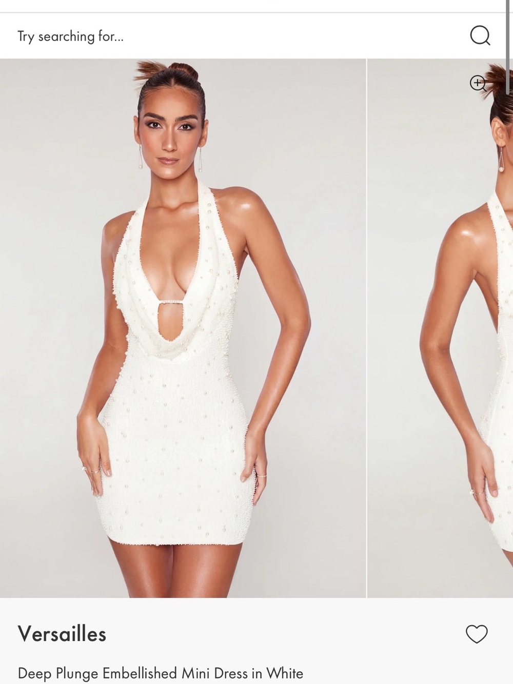 Oh Polly White Embellished Halter Mini Dress